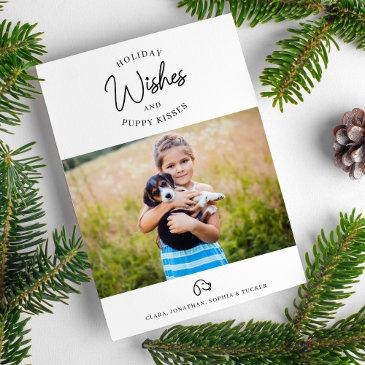 holiday wishes, puppy dog kisses photo pet owner