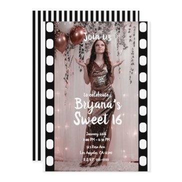 hollywood movie cinema film photography sweet 16  invitation