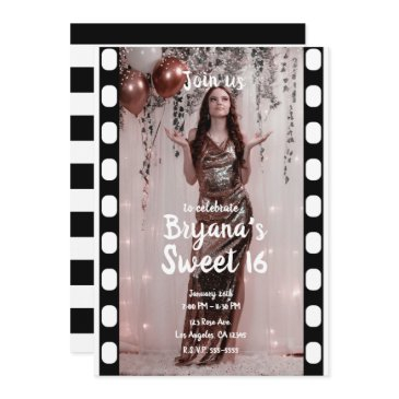 hollywood movie film cinema photography sweet 16 invitation
