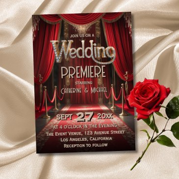 hollywood movie red carpet premiere wedding invitation