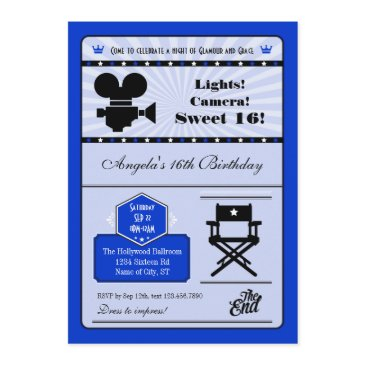 hollywood movie sweet 16 invitation