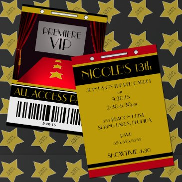 hollywood premiere vip birthday party invitation