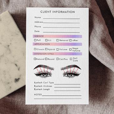 hologram eyelash extension client record map business invitations