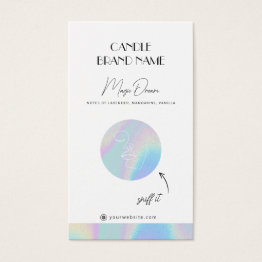 Small Holographic Candle Scent Invitations Samples Insert Front View