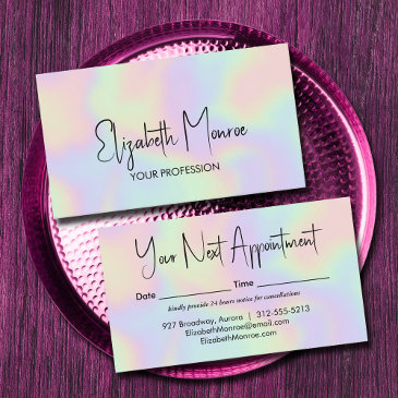 holographic opal gemstone appointment invitations