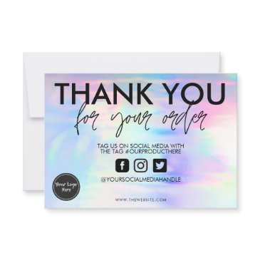 holographic pastel thank you media insert