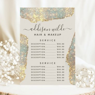 holographic signature script glitter service price menu