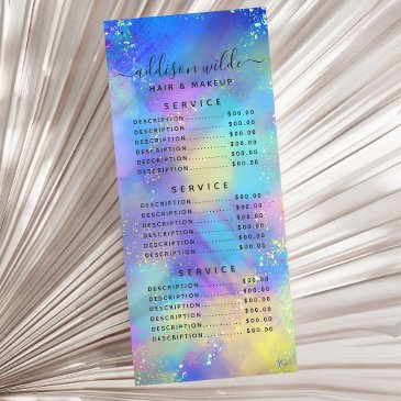 holographic sparkle opal iridescent service price rack invitations