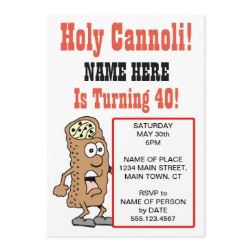 holy cannoli turning 40 party invitation