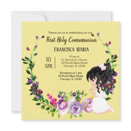Small Holy Communion Wreath * Choose Background Color Invitation Front View
