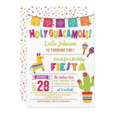 holy guacamole birthday fiesta invitation - kid w