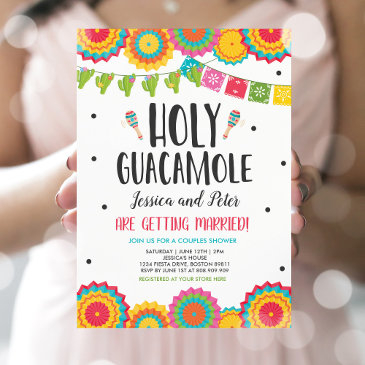 holy guacamole fiesta cactus couples shower invitation