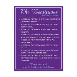 Small Holy Scripture Matthew 5:3 To 5:10 Beatitudes Holiday Postinvitations Front View