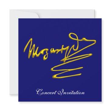 homage to mozart, blue concert invitation