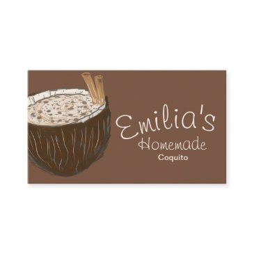 homemade coquito hand drawn logo business invitations