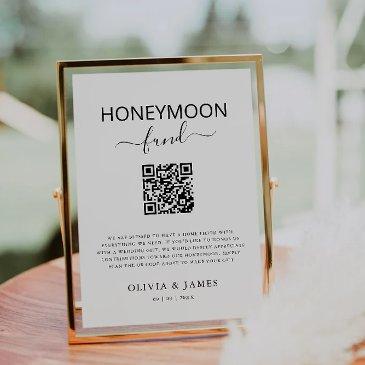 honeymoon fund qr code sign, wedding honeymoon invitation