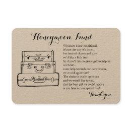 Small Honeymoon Fund Request Wedding Insert Card Front View