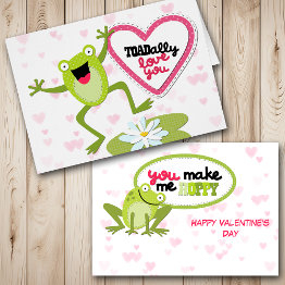 Small Hoppy Frog Toadally Love You Valentine Front View