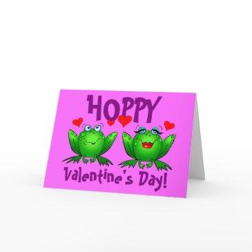 hoppy valentines day funny frogs holiday invitations