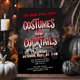 Small Horror Movie Poster Adult Halloween Party Invite Front View