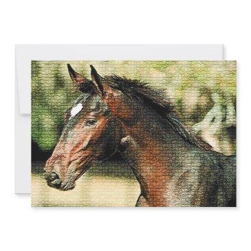 horse mosaic tiles invitation