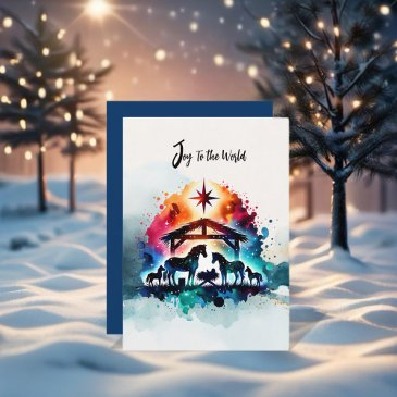horse nativity christmas invitation