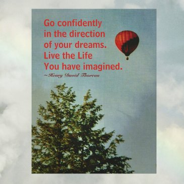 hot air balloon go confidently thoreau quote postinvitations