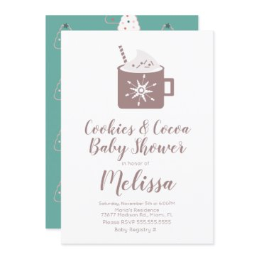 hot chocolate cookies mug winter baby shower invitation
