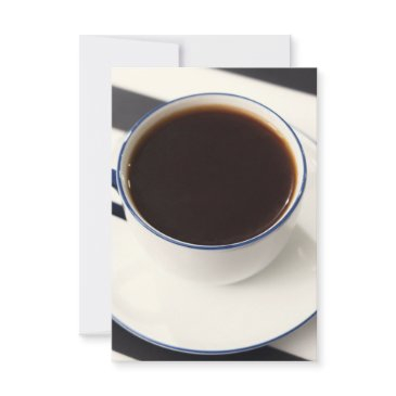 hot chocolate in a white cup invitation