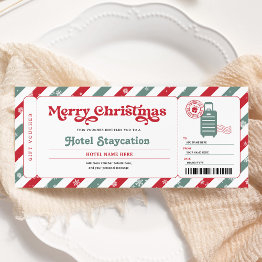 Small Hotel Reservation Stay Christmas Gift Voucher Invitation Front View