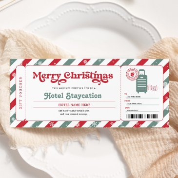 hotel reservation stay christmas gift voucher invitation