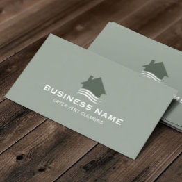 Small House & Breeze Logo Chimney Dryer Vent Cleaning #3 Business Invitations Front View