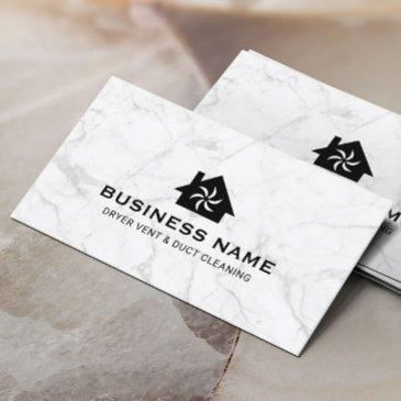 house & fan logo dryer vent & duct cleaning marble business invitations