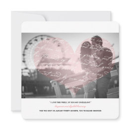 Small How Do I Love Thee Poem Wedding Photo Announcement Front View