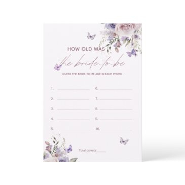 how old was the bride bridal shower game invitations
