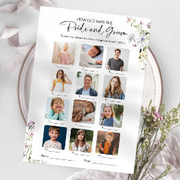 Small How Old Were They Bride And Groom Bridal Shower Invitation Front View