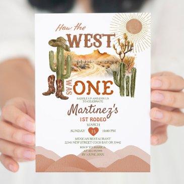 how the west was one birthday party cowboy invitation