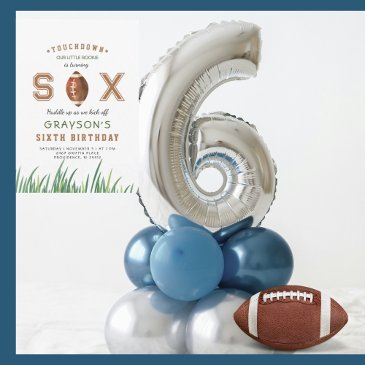 huddle up football 6th birthday party invitation