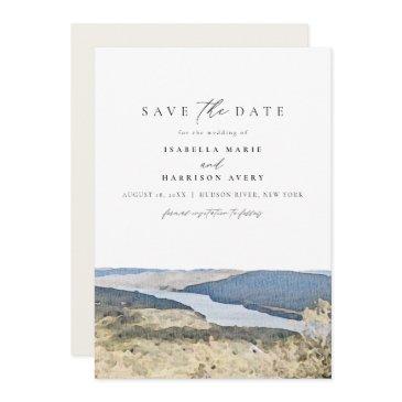 hudson river new york watercolor save the date inv invitation