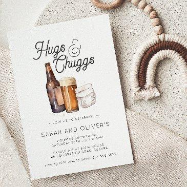 hugs and chuggs beer & diapers couples baby shower invitation