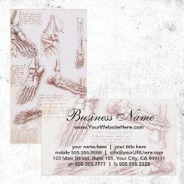 Small Human Anatomy, Feet Skeletons By Leonardo Da Vinci Business Invitations Front View
