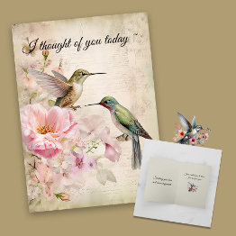 Small Hummingbird Pair Sympathy Invitations Front View