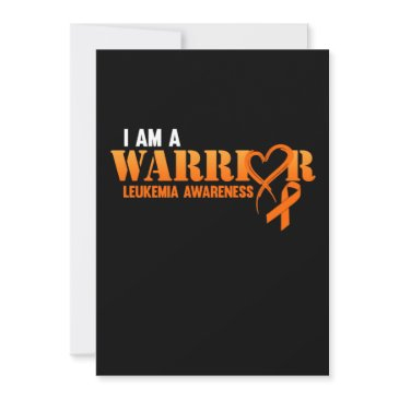 i am a warrior leukemia awareness orange ribbon invitation