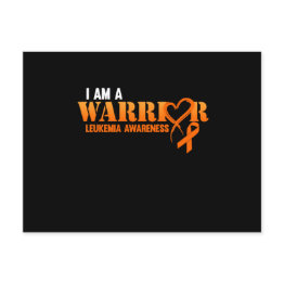 Small I Am A Warrior Leukemia Awareness Orange Ribbon Invitation Postinvitations Front View