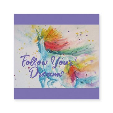 i believe in unicorns rainbow follow your dreams square business invitations