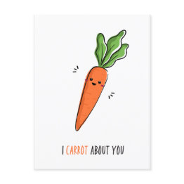 Small I Carrot About You Funny Pun Postinvitations Front View