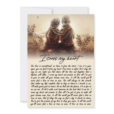 i cross my heart couple golden anniversary gift holiday invitations