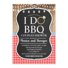 Small I Do Bbq Couples Shower Engagement Invitation Front View