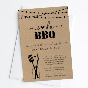 i do bbq couples wedding bridal shower engagement invitation
