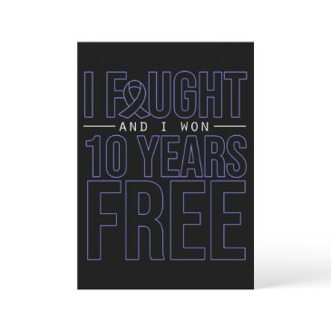 i fought and i won cancer free blue ribbon invitation